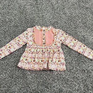 Matilda Jane Cotton Blend Long Sleeve Floral Cornelia Libby Blouse Girl's Size 4
